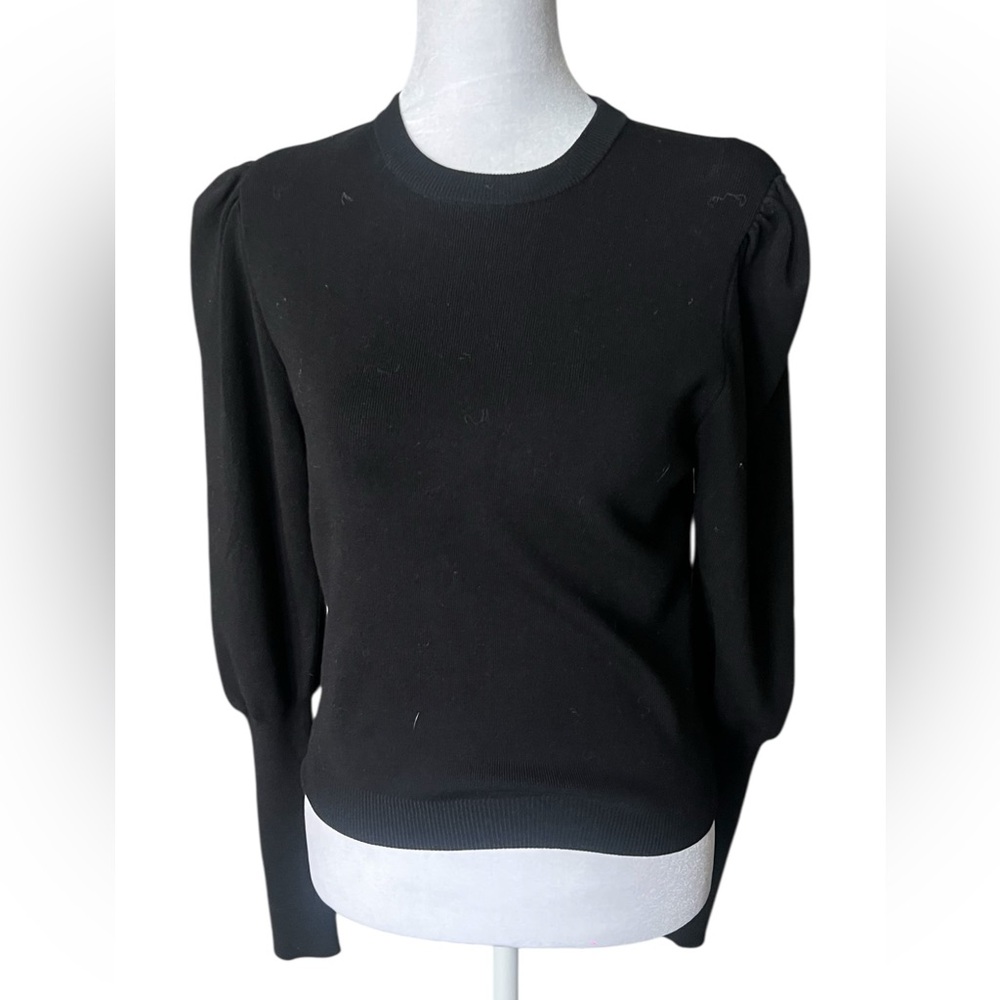 ba&sh feminine puff shoulder  Black sweater top